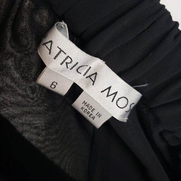 Patricia Moss Palazzo Pants Black Chiffon Pull On Wide Leg Evening Womens Size 6 - Picture 8 of 10